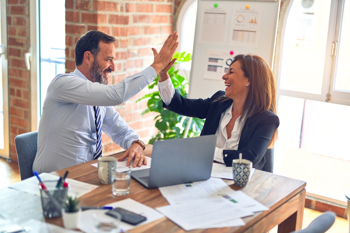 Business professional presenting a social media marketing proposal